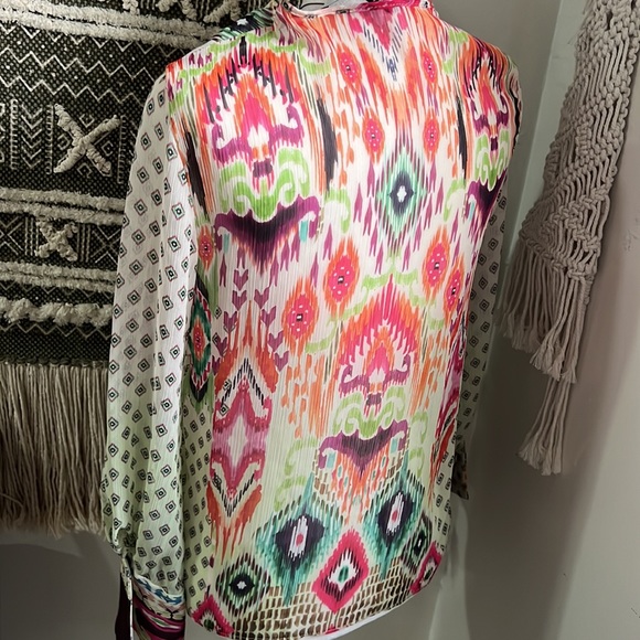 Zara Feather Trim Printed Blouse - Picture 7 of 7